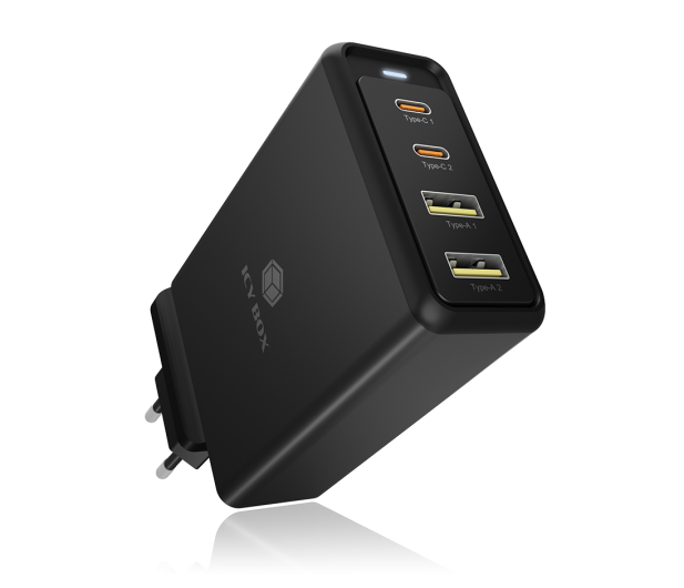 ICY BOX Ładowarka sieciowa 100W 2xUSB-C 2xUSB-A EU UK US - 1141998 - zdjęcie